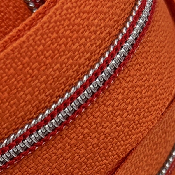 Feiner Reißverschluss Orange Silber Rot